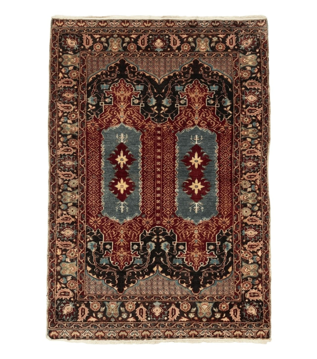 Antique Turkish Rug 4x6, Unique Rare Carpet