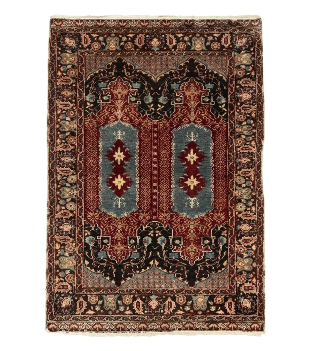 Antique Turkish Rug 4x6, Unique Rare Carpet