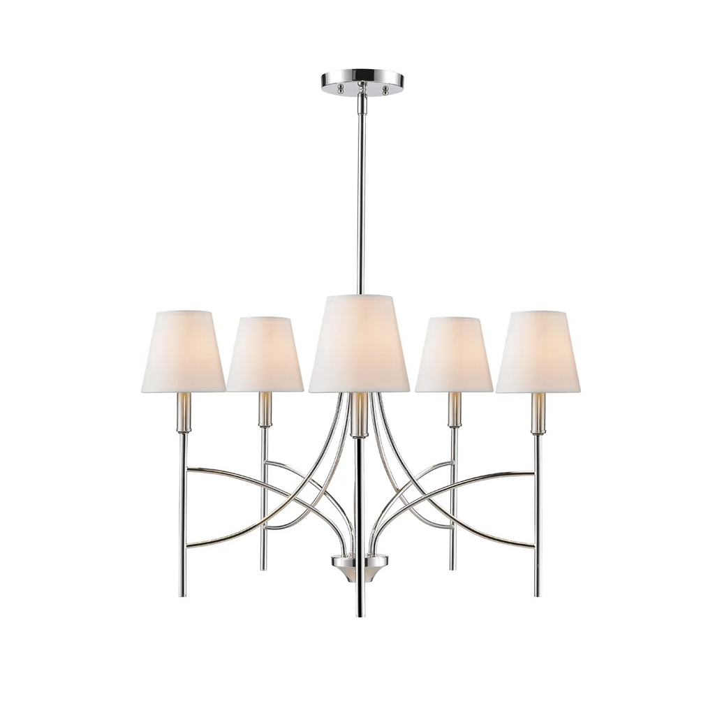 World Imports Millau 5-light Chrome Chandelier With Fabric Shade