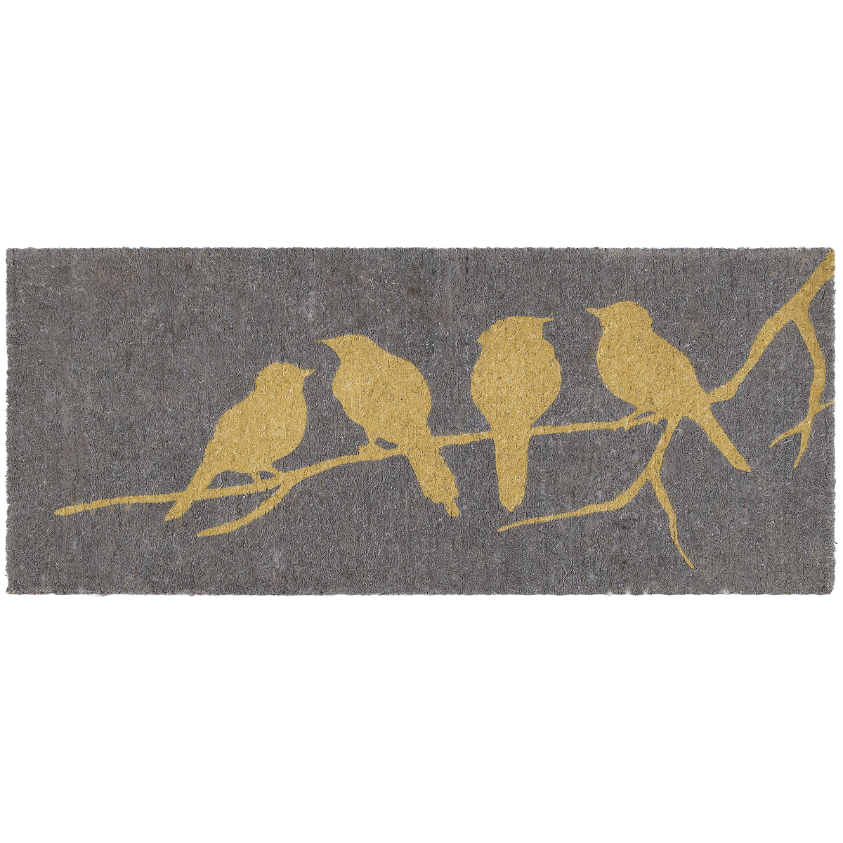 Birds On Branch - Gray Coir Doormat