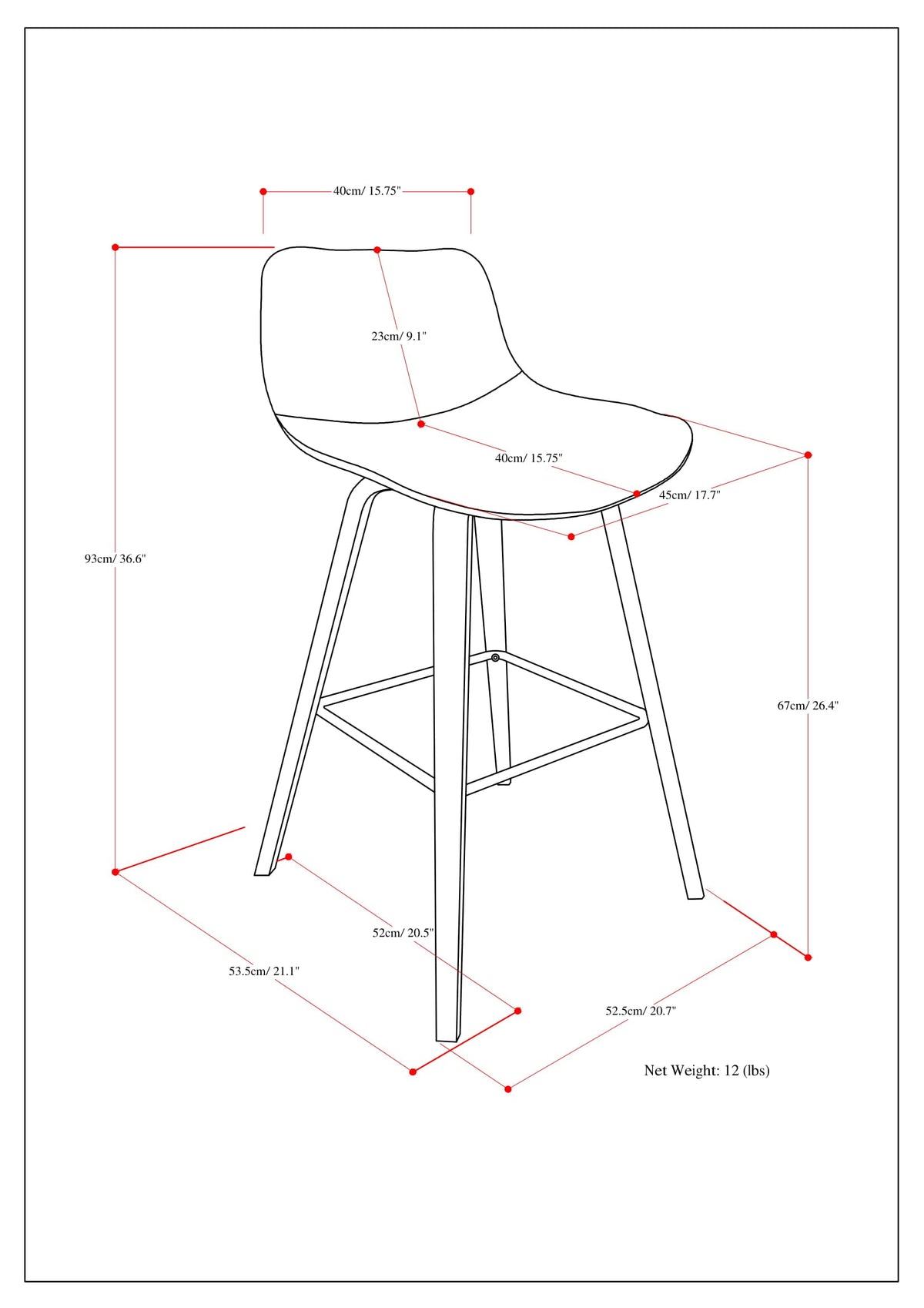 Randolph 28-Inch Seat Height Bentwood Counter/Bar Height Stool