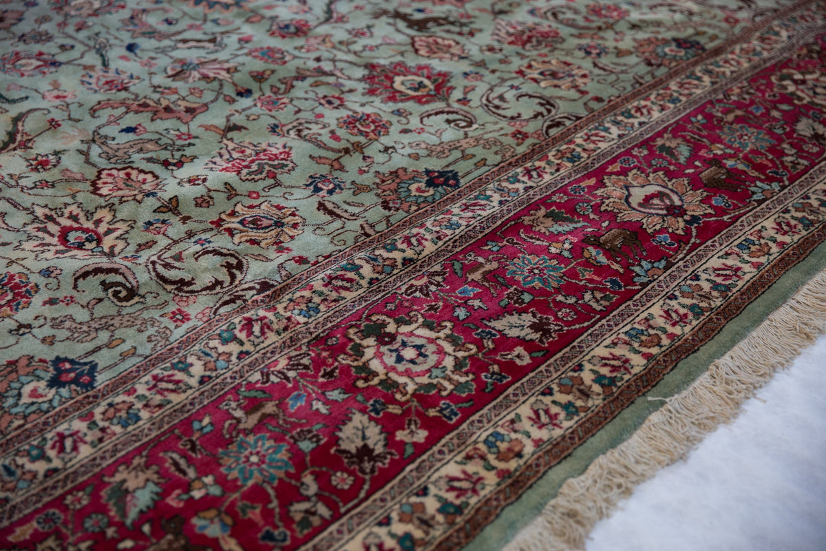 11.5x12 Vintage Tabriz Square Carpet