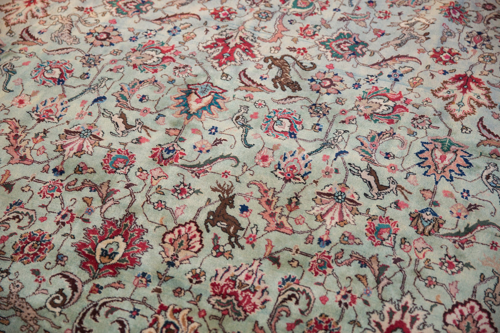 11.5x12 Vintage Tabriz Square Carpet