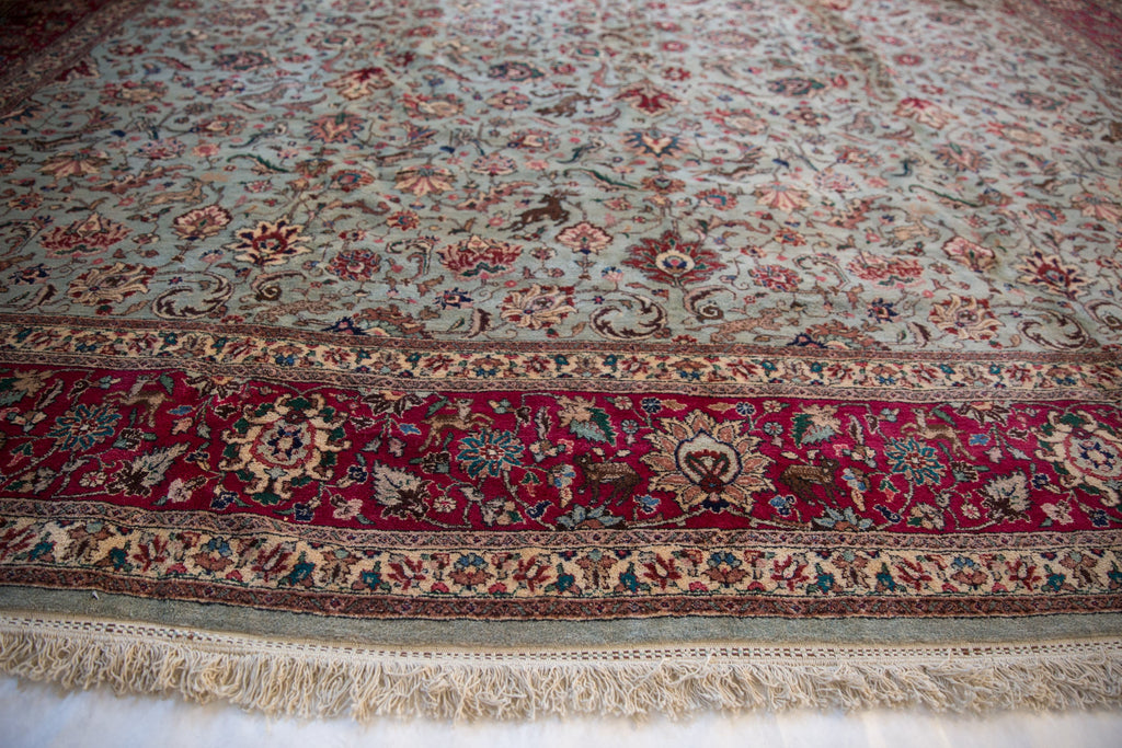11.5x12 Vintage Tabriz Square Carpet