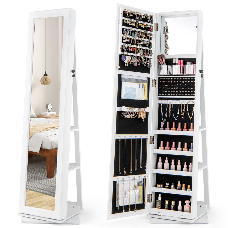 4-Piece Bedroom Furniture Set with Twin Size Bed Frame Entryway Bench Vanity Desk and Jewelry Armoire