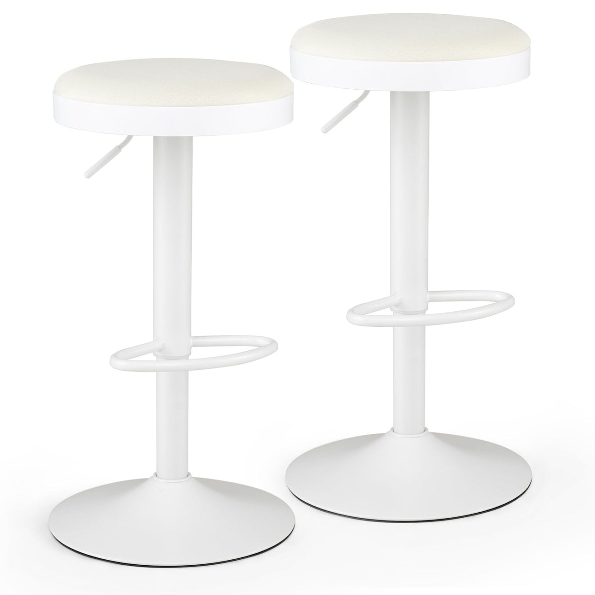 Adjustable Bar Stools Set of 2 with Padded Seat